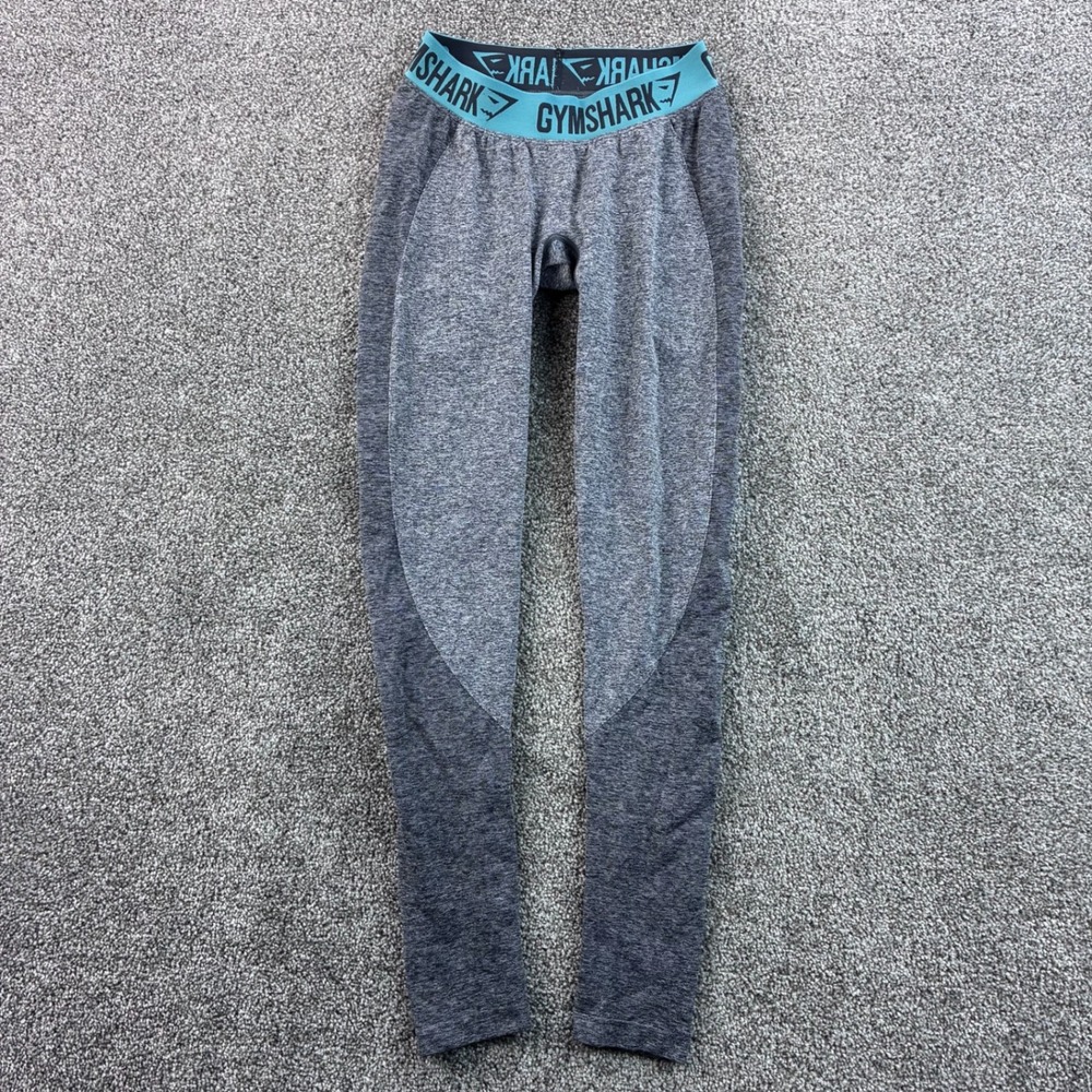 Gymshark Flex Leggings Women's S Gray Teal Activewear Seamless Gym Active